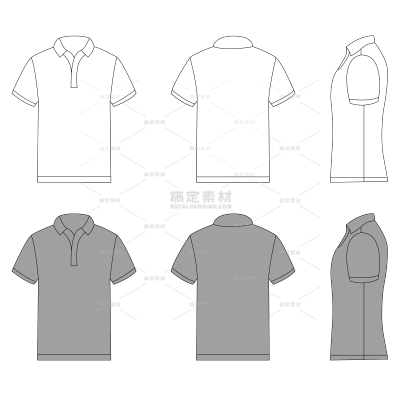 常规通用白描T恤草图元素贴纸