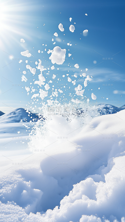 气象系列写实冰山雪地竖版