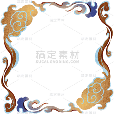 中国风通用敦煌祥云边框元素素材