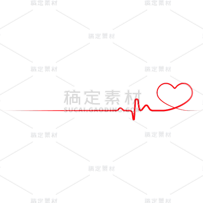 七夕节简约线条爱心装饰元素素材