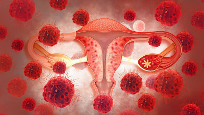 医疗系列插画风女性生殖系统与病毒（td）