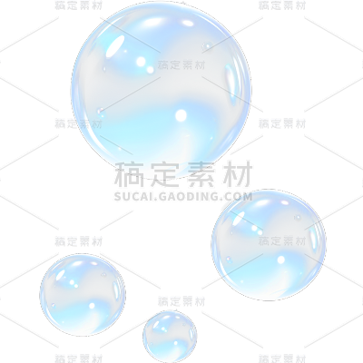 通用简约风多个蓝色透明气泡元素素材