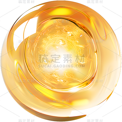 特效通用金色水珠精华分子元素素材