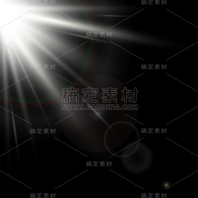 通用太阳光光晕光效黑底贴纸元素素材