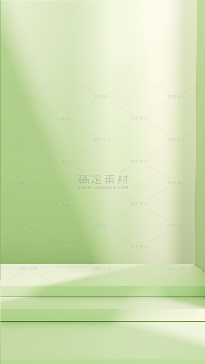 背景通用绿色简约光影感展台背景场景图片素材