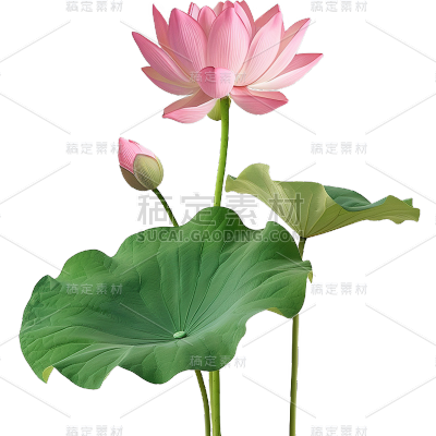植物通用实景荷花荷叶元素素材