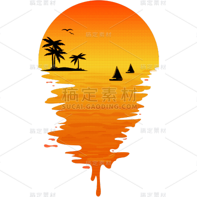 通用肌理落日海景元素