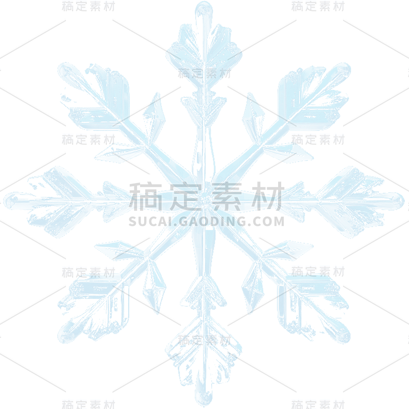 3D立体透明雪花贴纸