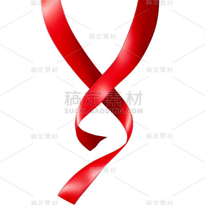 通用红色丝带彩带飘带装饰元素贴纸