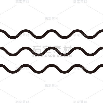 常规系列黑色矢量水波图标通用元素素材