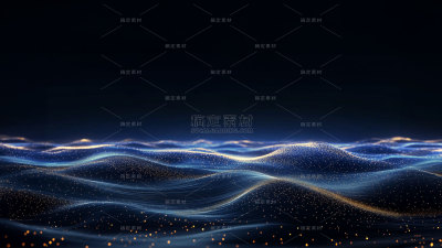 特效系列酷炫科技感波浪线光效粒子渐变背景