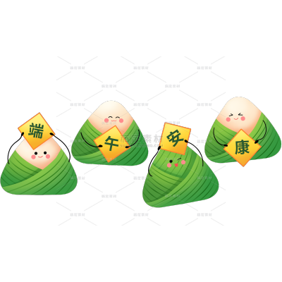 端午节卡通感可爱拟人粽子元素