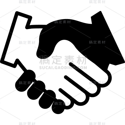 人物系列-通用-握手矢量图标贴纸