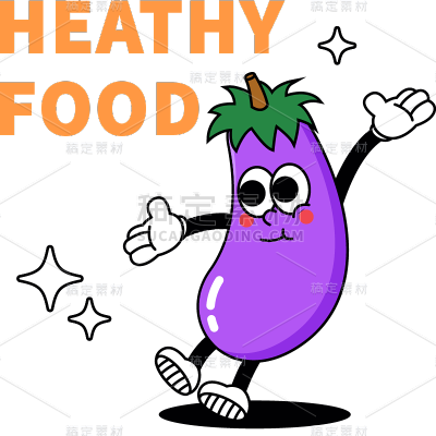 餐饮食材拟人插画贴纸