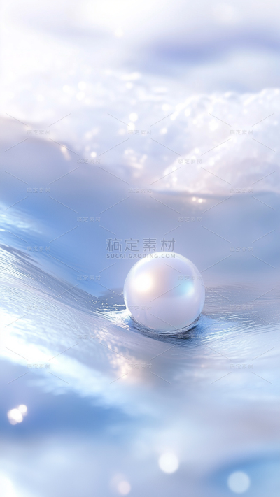 珠宝系列清新感海边珍珠特写背景