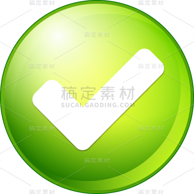 通用-有描边果冻风规则带框对号贴纸图标系列