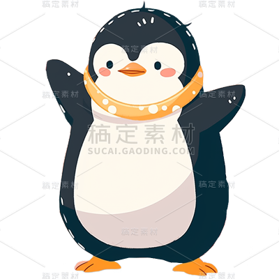 冬天冬日冬季手绘卡通儿童企鹅元素
