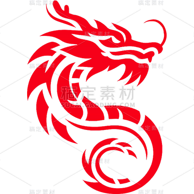 春节龙年新年过年新春除夕中国风中式剪纸风龙头元素素材
