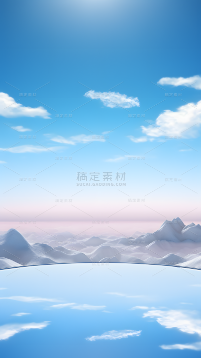 通用天空展台蓝色背景