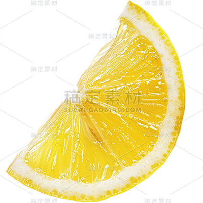 夏季果蔬通用单个柠檬片元素素材