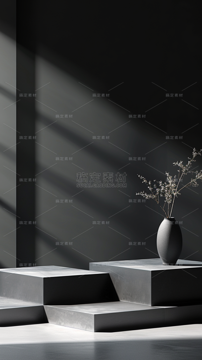 背景通用简约风黑色光影展台几何图片素材