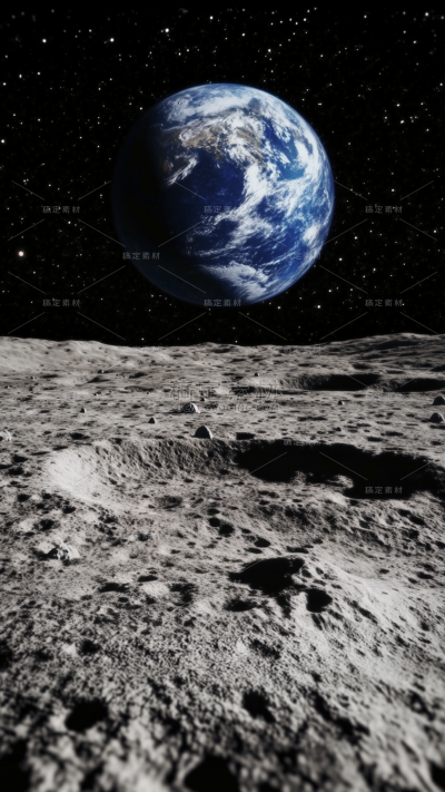 宇宙系列特写月球表面+地球