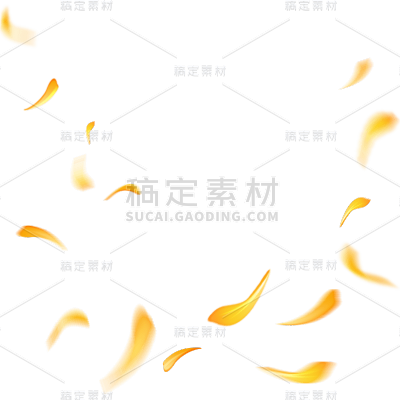 秋天通用写实风飘落金色菊花花瓣氛围场景植物系贴纸元素素材