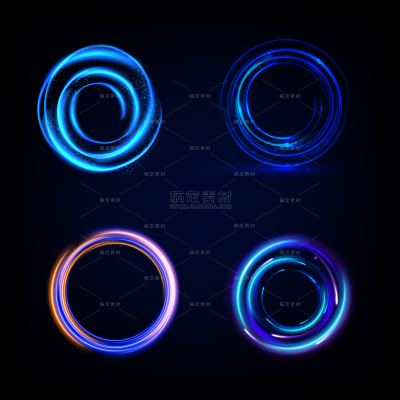 特效系列科技风多层旋转光效元素