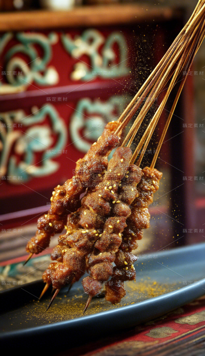 美食系列烧烤肉串元素