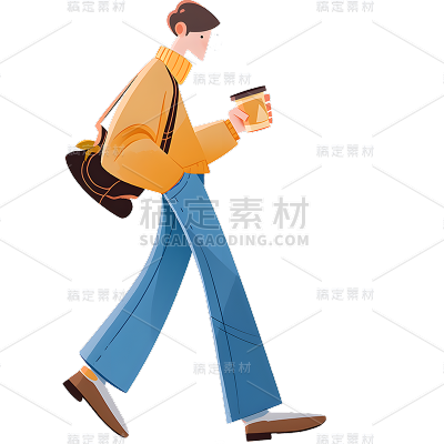 通用手绘插画求职人物职场单人人物贴纸
