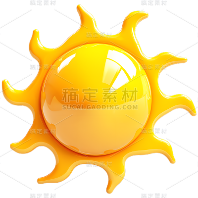 通用3D质感立体太阳元素素材