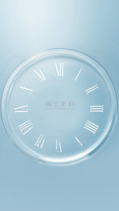 装饰系列简约3D发光时钟通用背景素材
