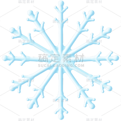 3D立体冬季雪花贴纸