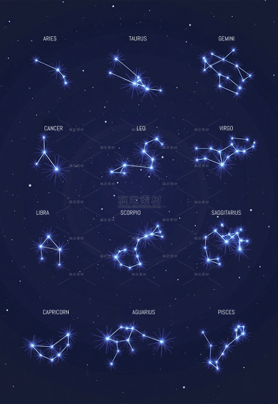 装饰系列梦幻感星座星星组合元素（td）