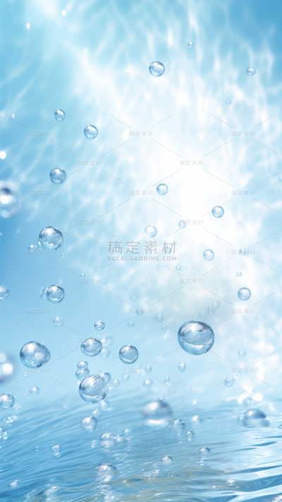 特效通用蓝色水面水珠场景背景图片素材
