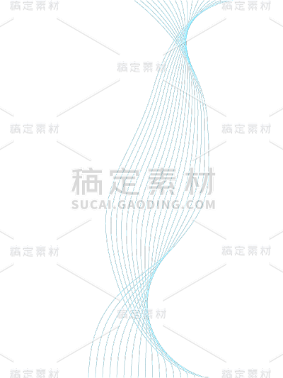 简约蓝色曲线线条元素