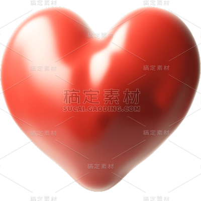 通用3D粉红色红色爱心元素静态贴纸