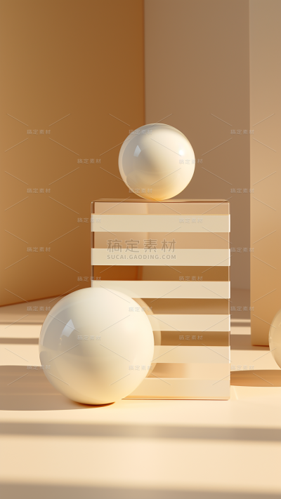 3D立体三维空间金色背景