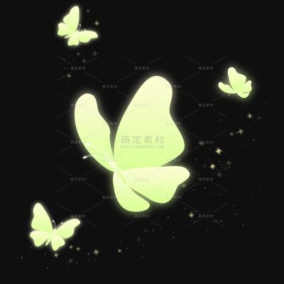 常规插画风发光蝴蝶贴纸