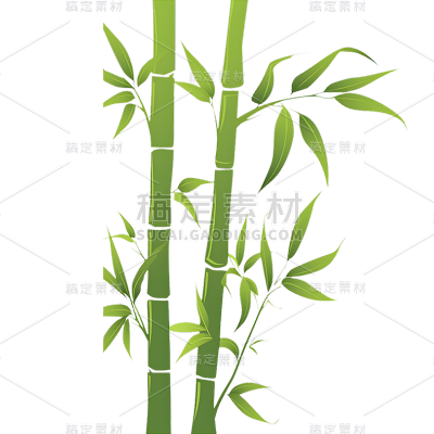 植物通用绿色矢量竹子元素素材