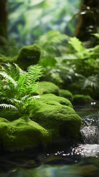 通用电商促销户外绿植场景3D立体C4D场景背景图片素材