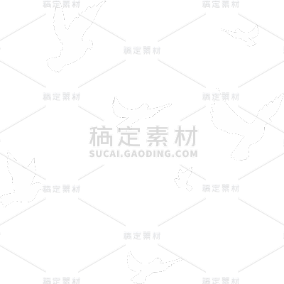 动物系列插画群鸟白色剪影