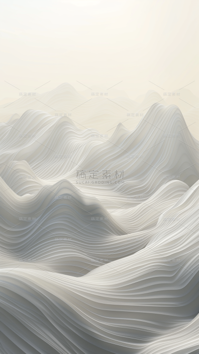通用灰色中国风3D中式山水背景素材