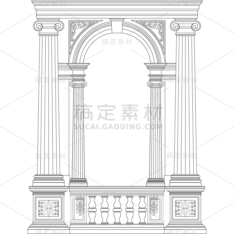 家居系列古希腊/哥特式拱门轮廓图
