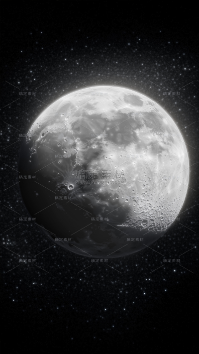 宇宙系列月球+星空