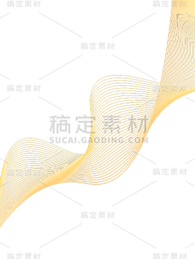 简约金色曲线线条元素