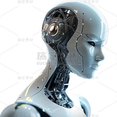 科技风通用3D仿真半身机器人元素素材