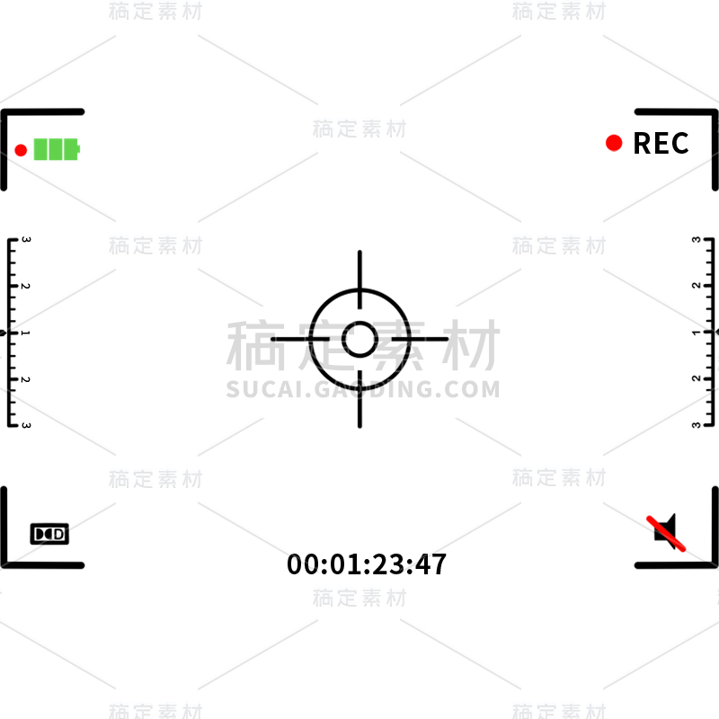 手绘-摄影机取景器-电影实景线框