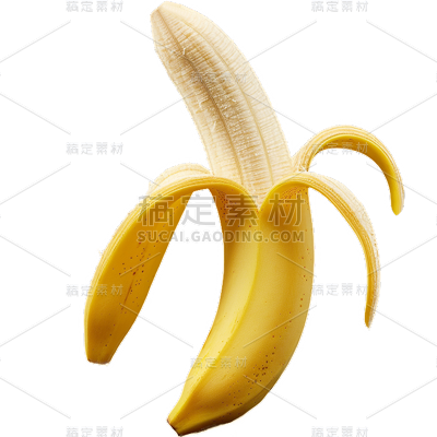 果蔬通用写实剥皮香蕉贴纸 