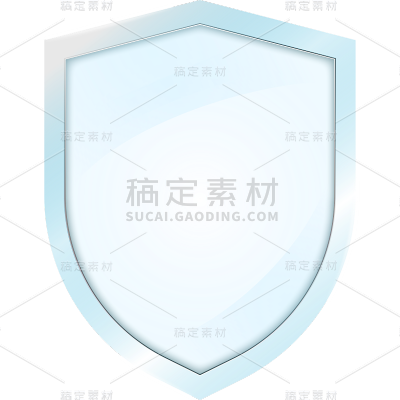 通用边框简约风盾牌半透明玻璃框贴纸元素素材